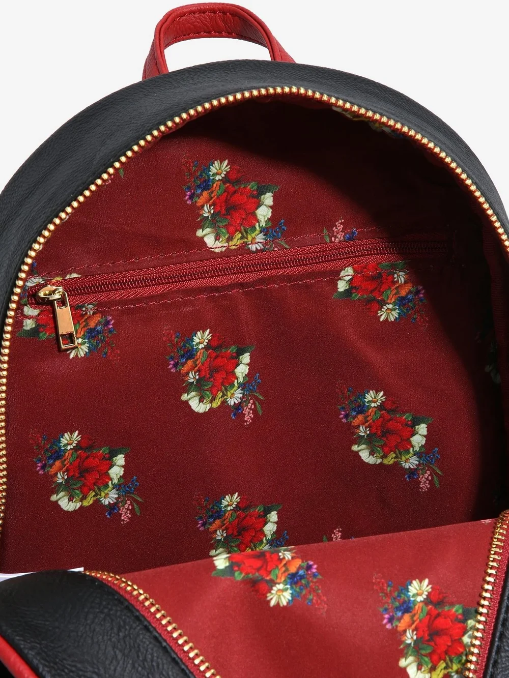 NWT Disney Villains Floral Mini Backpack in Black and Red